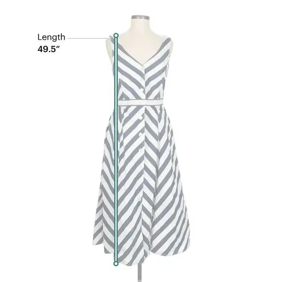 Polo Ralph Lauren Romy Sleeveless Dress Blue White Striped Nautical 8 - Picture 4 of 6